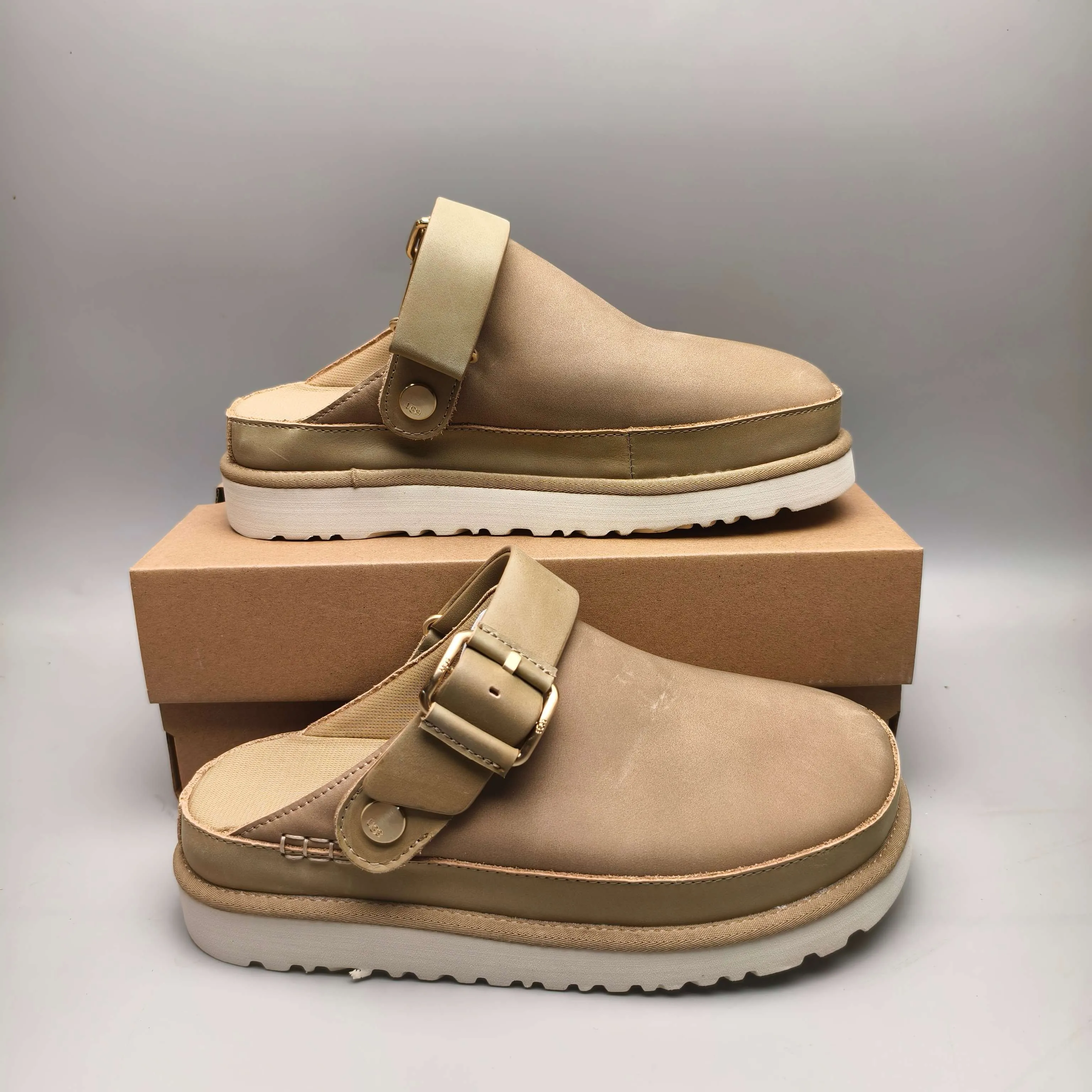💰520 UGG sandals 9590 new spring and summer slip-on sandals Color: Maroon Sand Black Size: 35-41
